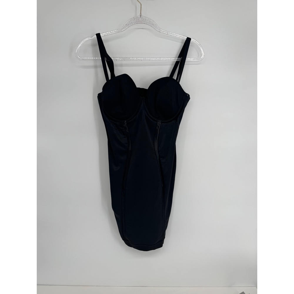 Flexees Womens Black Shapewear Slip Dress Support Adjustable Straps Sz 36C